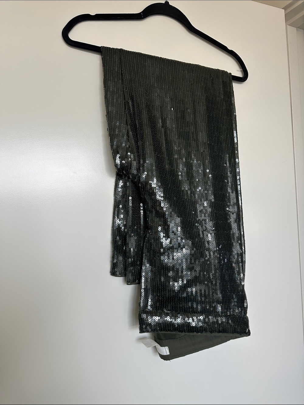 H&M Olive Green Sequin Trousers